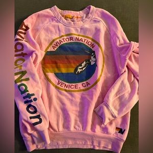 AVIATOR NATION SWEATSHIRT - NEON PINK size small
